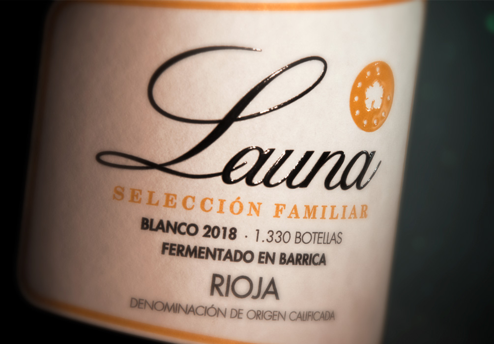 Etiqueta vino blanco Bodegas Launa